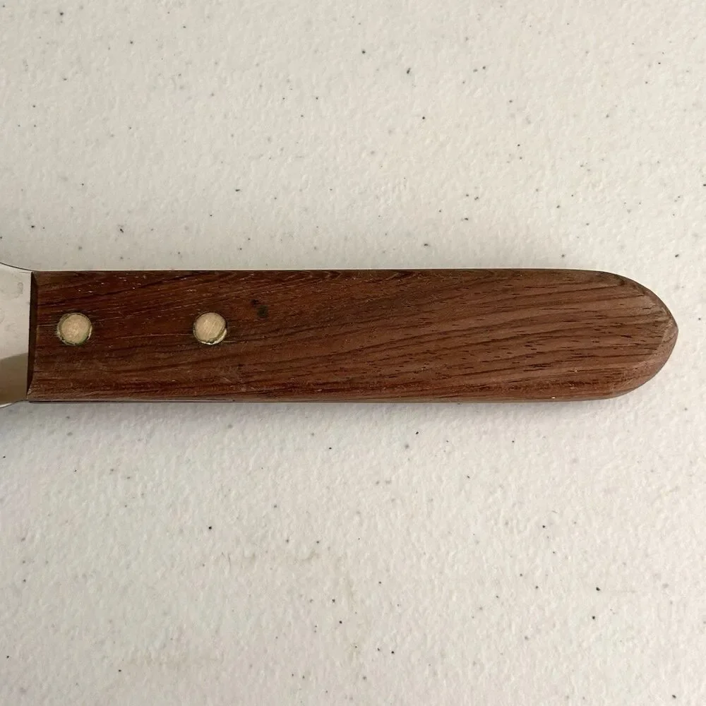 Vintage Dexter S245R Pie Cake Server Spatula Stainless Steel Wood Handle 11